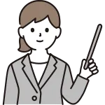 A Woman In A Suit With A Pointing Stick SVG Icon